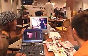 Waitress creampie gangbang