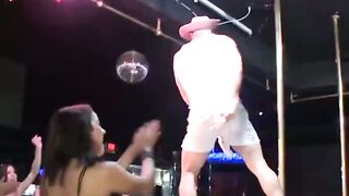 Young goddess fucked by stripper at naughty CFNM party