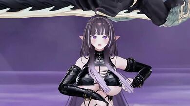 Nude Elf VTuber Dances Level Up | Hentai MMD