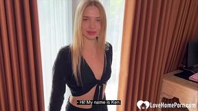 Hot Russian babe devours my hard cock