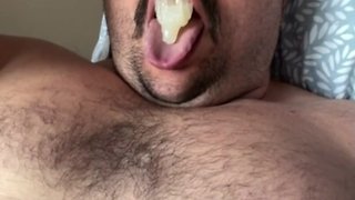 Bull goes pigging with condom found at gym