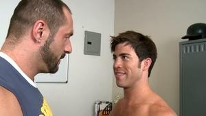 Men: Underwear Clad DILF Teaches Twink a Lesson