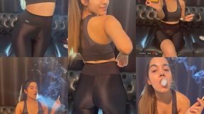Lungs workout after my body workout - In my tight gym clothes