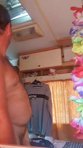 Nude boy in morning