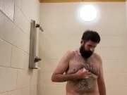 Daddy Having Public Shower Fun