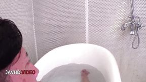 Mahoro Yoshino's soapy blowjob and wild sex