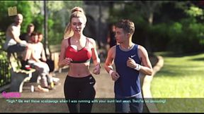 A Wife And StepMother Out For A Jog - Seductive Blonde Milf and Teen Walk Together