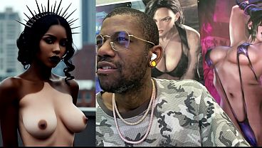 Beautiful White Chocolate Ebony Babe Being A Fucking Cock Tease, AI Generated