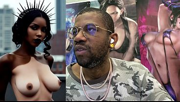 Beautiful White Chocolate Ebony Babe Being A Fucking Cock Tease, AI Generated
