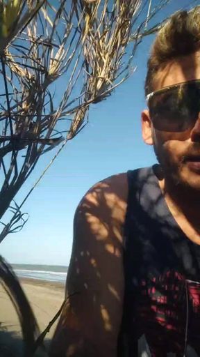 Masturbating in the Sea Outdoors - 1 part