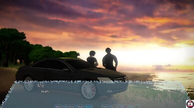 Redhead teen hottie gets sloppy on the beach CG playthrough