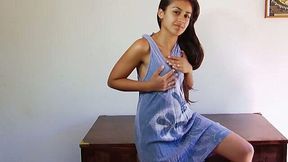 Lovely long haired Indian webcam babe demonstrates her hairy pussy