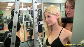 Charlotte Stokely is working out in a gym