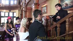 British Mansion Threesome with Big Tit Babes