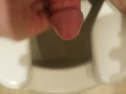 1st recording in public bathroom - cumshot