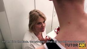 ”TUTOR4K. Guy doesnt pay tutor for lesson but just bangs older slut”