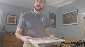 Solo Roleplay as a Domino's Delivery Person, with Striptease and Naked Jerkoff and Cumshot