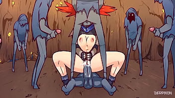 Gangbang with ebony and loira in animated hentai edit