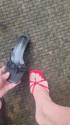 Cumming in Heels Outside Again!