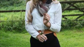 CIU604 - Adora in prison belt – annoyed!