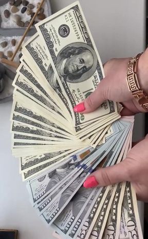 Just Look at How Organic Cash Looks in My Sexy Hands, Listen to Their Rustle When I Touch Them with My Graceful Fingers