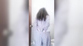 Big Boobed stepmom shows her hooters into her pajamas