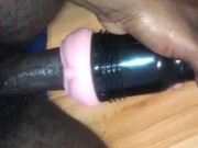 DIRTY TALKING & MOANING WHILE FUCkING FLESHLIGHT PUSSY CREAM PIE