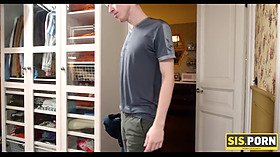 Gullible girl does it with stepbro and cant get why cock is so big this time