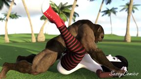 Mavis Dracula Fucked Hard by Monster on A Gulf Course