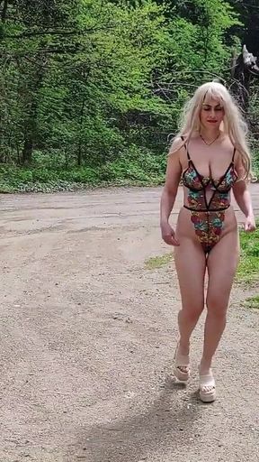 Tih Slave Girl Shows Her New Underwear to the Master.