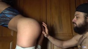 Hot Latina creampies worn-out stepsister's taut ass, bringing real duo homemade porn, hair pulling and spanking!