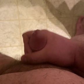 Chubby Guy Cums On Floor