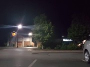 Exhibitionist twink strips in parking lot at night