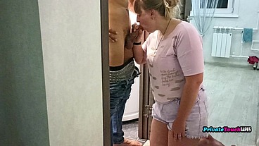 Russian amateur chubby big tits girl sucks and fucks like a whore