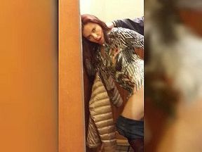 Auburn Hair MILF fucks in changing room