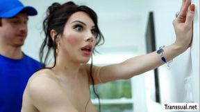 Cock hungry TS stepmom steals stepdaughters dick