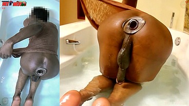 Angle 1&2 - Gaping Enema, Washing Out My Asshole With Huge Butt Plug In The Jacuzzi
