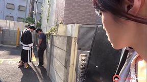 Japanese Sara Yurikawa gives a deepthroat blowjob to a hard cock