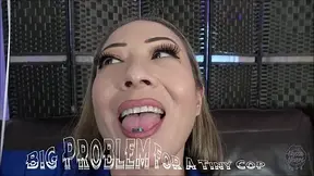 Shrinking Ray Play: Giantess Teases Tiny Cop in Pantyhose