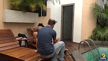 Bastidores da gravação da novinha Cibele Pacheco e Big Bambu