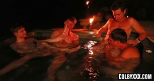 Twinks Finn August and Ethan Adams orgy breed with Colby Chambers