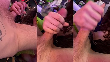 Handjob cock rub