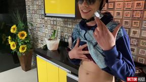 Fucking Her Pussy in the Kitchen While Stepdaddy's Away
