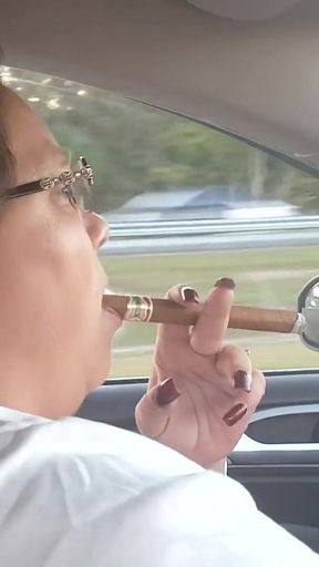 Cigar Exhibitionist Dawn on the Highway