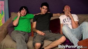 Horny twink threesome sex session with Rad Blinx and Dustin
