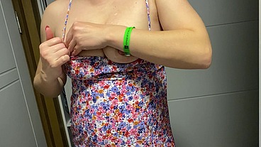 Updress teasing with sexy natural tits and hairy pussy