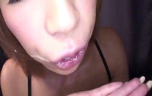 Busty sumire matsu on her knees to suck cock