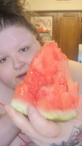 Bbw Eating Watermelon