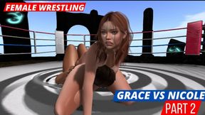 FEMALE WRESTLING: Grace fights Nicole for money PART 2 HDMP4