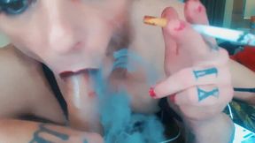 Hot FEMBOY Smokes & SUCKS 9 Dildo